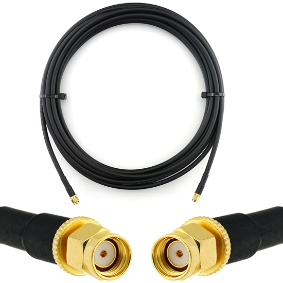 Изображение RP-SMA Male to RP-SMA Male 15m Coaxial Cable — HF240 (LMR240 equivalent)