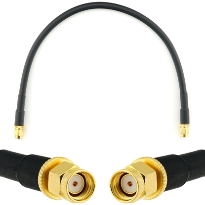 Изображение RP-SMA Male to RP-SMA Male 30cm Coaxial Cable — HF240 (LMR240 equivalent)