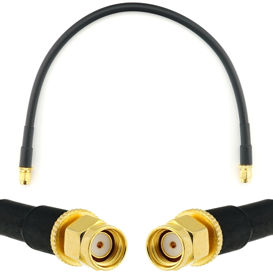 Изображение RP-SMA Male to RP-SMA Male 30cm Coaxial Cable — HF240 (LMR240 equivalent)