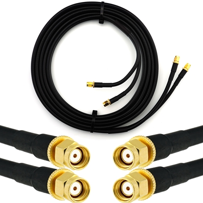 Изображение RP-SMA Male to RP-SMA Male 3m Twin Coaxial Cable — HF240 (LMR240 equivalent)