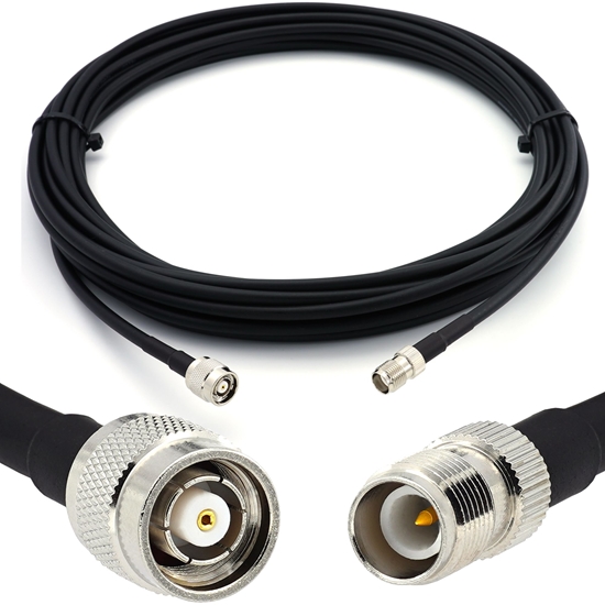 Picture of RP-TNC Male to RP-TNC Female 50cm Coaxial Cable — HF240 (LMR240 equivalent)