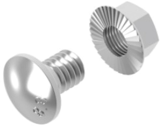 Picture of ruba z bem grzybkowym + nakrtka zbkowana Baks 655061 GKM6x16 srebrna (opakowanie 100 szt.)