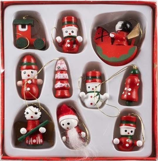 Picture of Ruhhy Bombki zawieszki choinkowe drewniane 10 szt. Ozdoby na choink