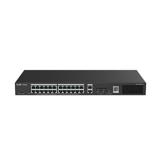 Picture of Ruijie RG-ES228GS-P 28-Port Gigabit Smart Cloud 4kV 56Gbps PoE+ Slēdzis Melns