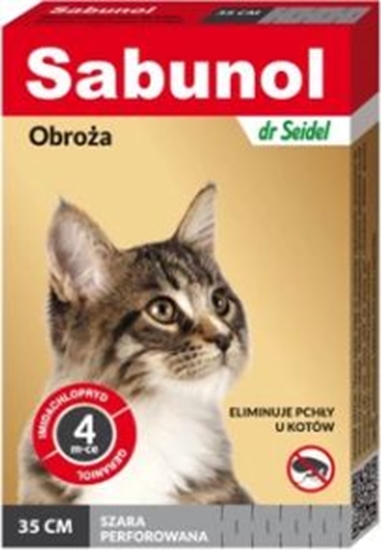 Изображение SABUNOL Obroa dla Kota Przeciw Pchom i Kleszczom szara 35 cm