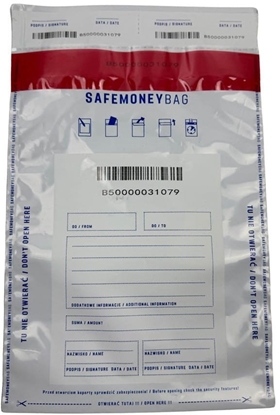 Picture of SAFEMONEYBAG Koperty bezpiecznie depozytowe biaa B5 190mmx260mm+35mm 100 szt