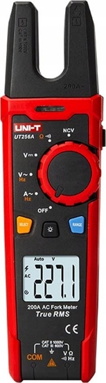 Picture of Sakutes tipo sroves matuoklis CAT II 1000V, CAT III 600V;  DC/AC 1000V;  AC 200A;   60MO;  10KHz;  NCV;  TRMS; UNI-T