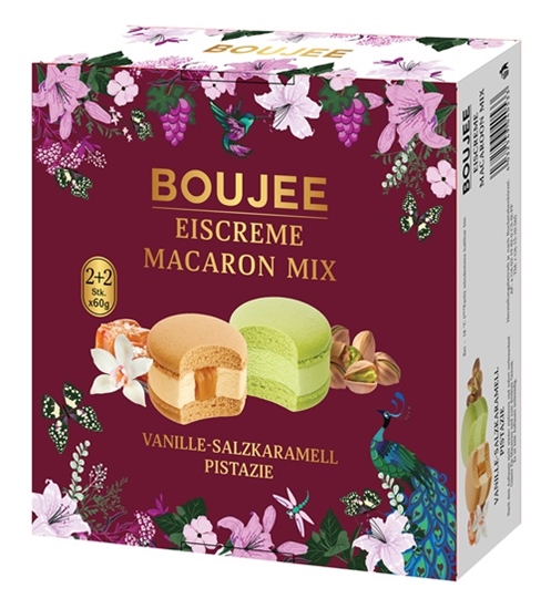 Picture of Saldējums Makarūns BOUJEE Mix, vaniļas un pistāciju, 4gab x 60g, 240g