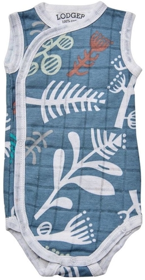 Picture of Sale! Lodger Romper Botanimal cotton sleeveless bodysuit Ocean 68 cm RF 074_68