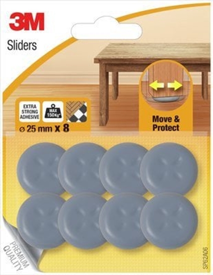 Picture of Samoprzylepne podkadki ochronno-lizgowe SCOTCH, okrge, 25mm, 8 szt., czarne