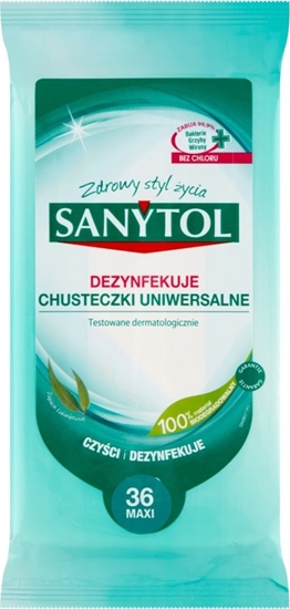 Picture of SANYTOL Chusteczki uniwersalne SANYTOL Eukaliptus czyszcz i dezynfekuj 36 szt