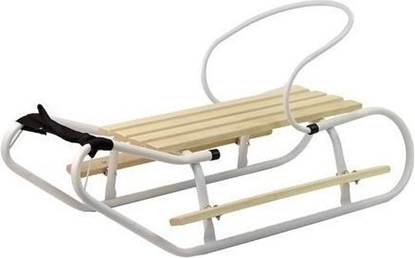 Attēls no Sanki metalowe z oparcie biae