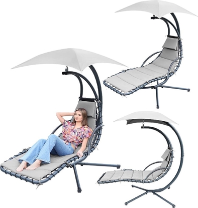 Attēls no Saska Garden Hutawka fotel bujany z parasolem lizbona szara