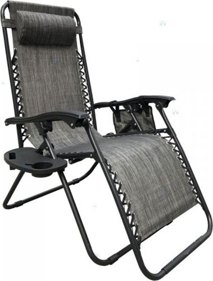 Picture of Saska Garden Leak ogrodowy skadany wielofunkcyjny ze stolikiem i gazetownikiem 175x52/65x110cm szary