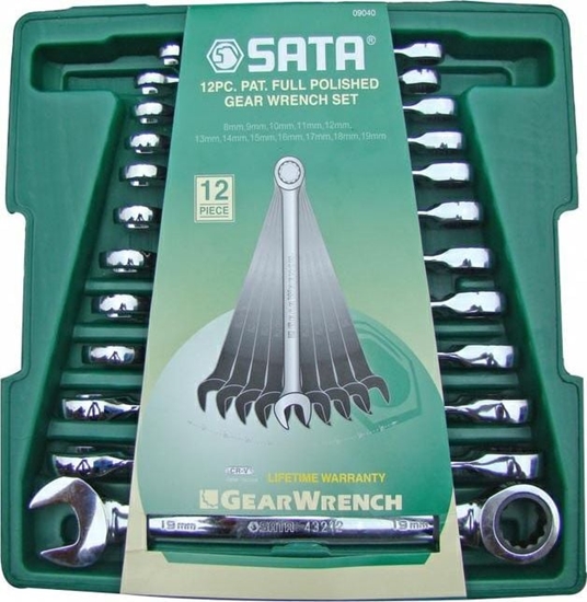 Picture of SATA SATA KLUCZE PASKO-OCZKOWE Z GRZECHOTK KOMPLET 12 elem. GL09040