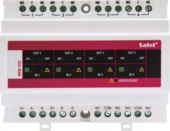 Изображение Satel SATEL MODU WEJ I WYJ KONWENCJONALNYCH (DO CENTRALI ADRESOWALNEJ) MIO-400