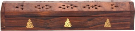 Picture of Sattva SATTVA_Ayurveda Incence Wooden Box Buddha pudeko drewniane na kadzido z motywem Buddy