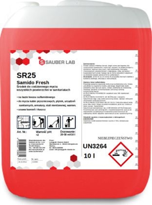 Attēls no Sauber Sauber Lab SR25 Samido Fresh Uniwersalny rodek do mycia powierzchni sanitarnych 10 l