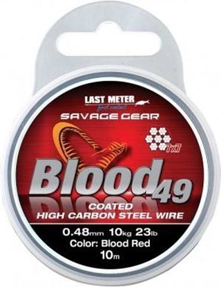 Attēls no Savage Gear Blood49 0.48mm 11kg 24lbCoated Red 10m (54898)