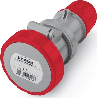 Picture of Scame Gniazdo przenone Scame Optima 318.1647 16A 5P IP67 czerwone