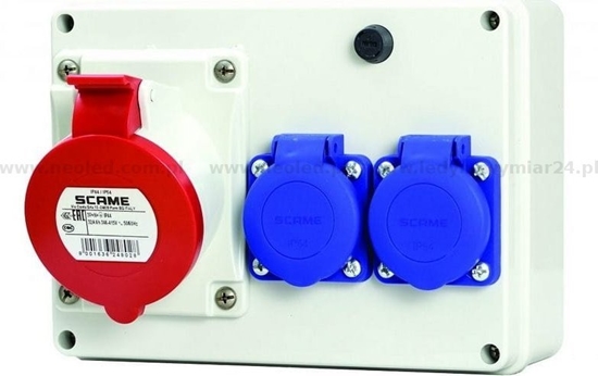 Picture of Scame Rozdzielnica budowlana natynkowa 1x16A/5P 2x230V IP44 E-Box Scame 686.122 szara