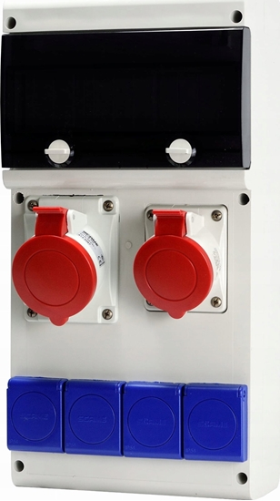 Picture of Scame Rozdzielnica budowlana natynkowa 1x32A/5P 1x16A/5P 4x230V 11 moduów IP44-54 Block Scame 632.31WW szara