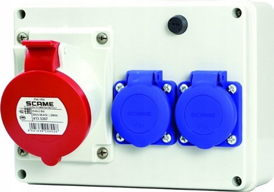 Picture of Scame Rozdzielnica budowlana natynkowa 1x32A/5P 2x230V IP44 E-Box Scame 686.322 szara