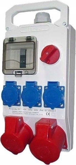 Picture of Scame Rozdzielnica budowlana stacjonarna Polam-Nako 330 z wycznikiem 0-1 2X32/5+3X16/3 4-moduowa przenone izolacyjne 32A 380V IP44