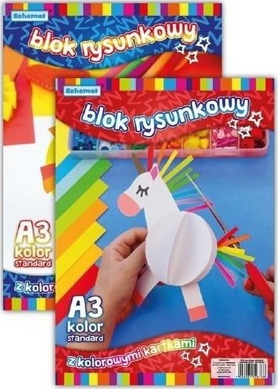 Picture of SCHEMAT Blok rysunkowy A3/20K 80g kolorowy (10szt)