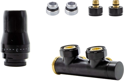 Attēls no Schlosser ZESTAW DUO-PLEX 3/4xM22x1.5 LEWY, PRAWY NYPLE, G. NA ZASILANIU, Z PEX - CZARNY MAT