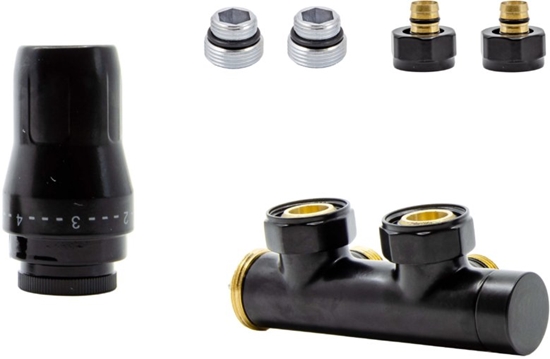 Picture of Schlosser ZESTAW DUO-PLEX 3/4xM22x1.5 LEWY, PRAWY NYPLE, G. NA ZASILANIU, Z PEX - CZARNY MAT