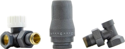 Attēls no Schlosser ZESTAW TERMOSTATYCZNY STANDARD 1/2GZ x 1/2GW OSIOWO LEWY - GRAPHITE