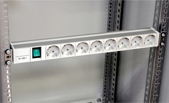 Picture of SCHNEIDER ELECTRIC ACTASSI 1U PDU  POWER DISTRIBUTION RAIL 8 SCHUKO SOCKETS+SWITCH 19P VDE