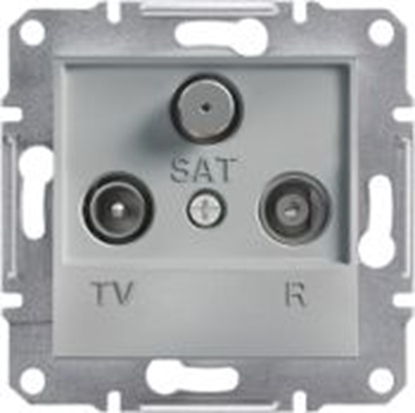 Attēls no Schneider Electric Gniazdo Asfora R-TV-SAT kocowe bez ramki aluminium (EPH3500161)
