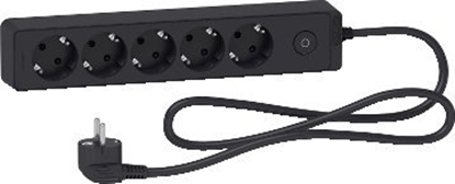 Изображение SCHNEIDER ELECTRIC UNICA EXTEND - SCHUKO TRAILING LEAD - 5 OUTLETS - ANTHRACITE
