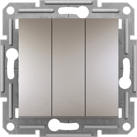 Picture of SCHNEIDERE cznik potrójny bez ramki Schneider Asfora EPH2100161 aluminium