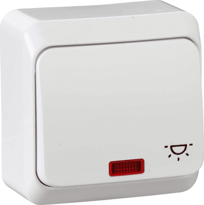 Picture of SCHNEIDERE Prima przycisk "wiato" Schneider natynkowy pojedynczy podwietlany (WNT-102PS) biay WDE001016