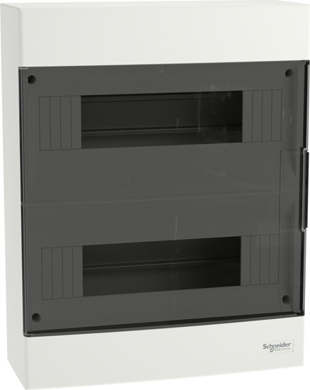 Picture of SCHNEIDERE Rozdzielnica natynkowa Schneider 2x12 IP40 IK07 Easy9 EU EZ9EU-2-12-NT-T EZ9EUC212 biaa drzwi transparentne