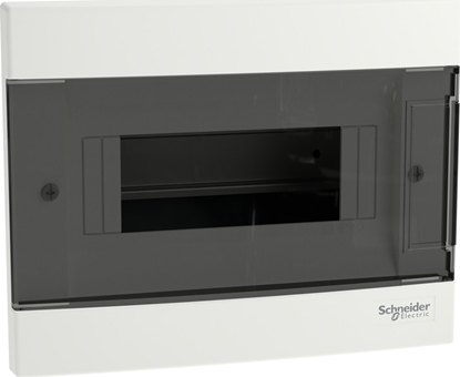 Picture of SCHNEIDERE Rozdzielnica podtynkowa Schneider 1x8 IP40 IK07 Easy9 EU EZ9EU-1-8-PT-T EZ9EUA108 biaa drzwi transparentne