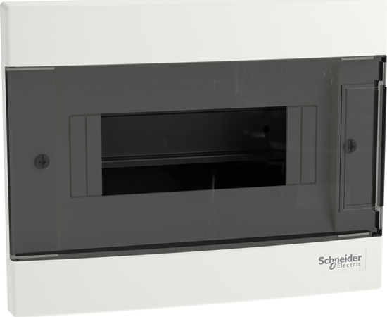 Picture of SCHNEIDERE Rozdzielnica podtynkowa Schneider 1x8 IP40 IK07 Easy9 EU EZ9EU-1-8-PT-T EZ9EUA108 biaa drzwi transparentne