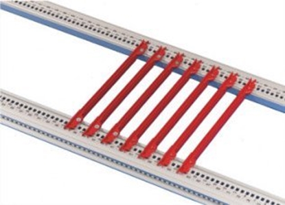 Picture of SCHROFF Szyna prowadzca SCHROFF, pytka 4,4, tworzywo sztuczne, 220 mm, szeroko rowka 2 mm, czerwona, 10 sztuk