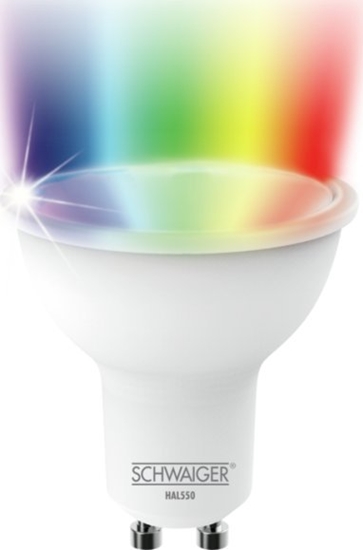 Picture of Schwaiger Schwaiger HAL550, Smart bulb, White, ZigBee, LED, GU10, Blue, Green, Red