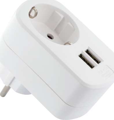 Picture of Schwaiger Schwaiger USB Ladeadapter 230V mit Steckdose       weiß