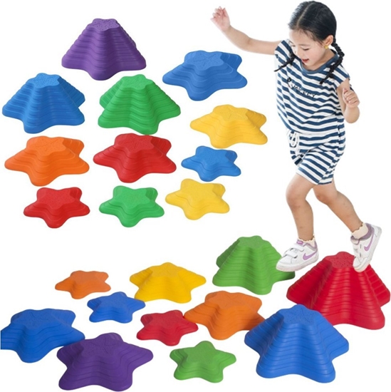 Picture of cieka Sensoryczna Kamienie 3 Rozmiary 6 Kamieni Kolorowe LEAN Toys