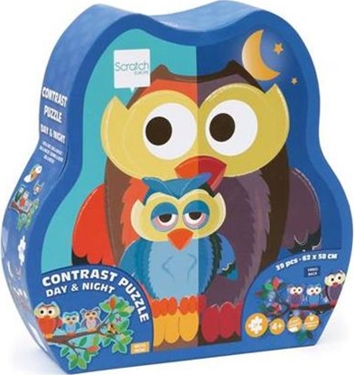 Изображение Scratch Scratch, Dwustronne Puzzle XL (obrazek 63x40 cm) Sowa "dzie i noc"