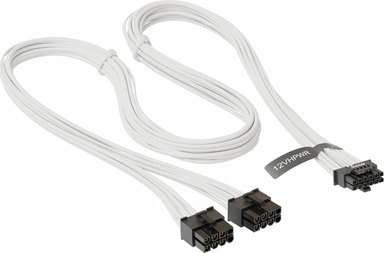 Picture of SeaSonic Seasonic 12VHPWR PCIe adapter cable, 90 angled (white, 75cm)