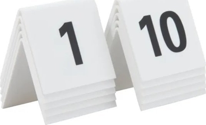 Attēls no Securit Bordskilt Securit nr 1-10 5x4x5 cm Akryl Hvid,10 stk/ps - (10 stk.)