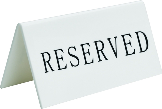 Picture of Securit Bordskilt Securit RESERVED hård hvid akryl 5stk/pak - (5 stk.)