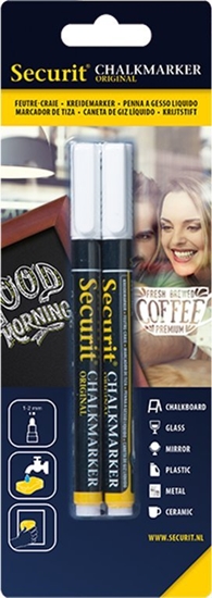 Picture of Securit Chalkmarker Securit hvid 1-2mm 2stk/pak - (2 stk.)