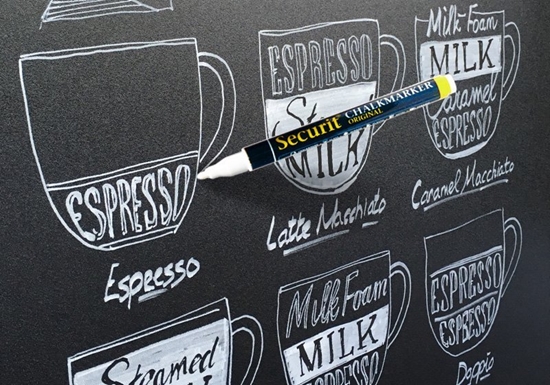 Picture of Securit Chalkmarker Securit hvid 1-2mm 7stk/pak - (7 stk.)